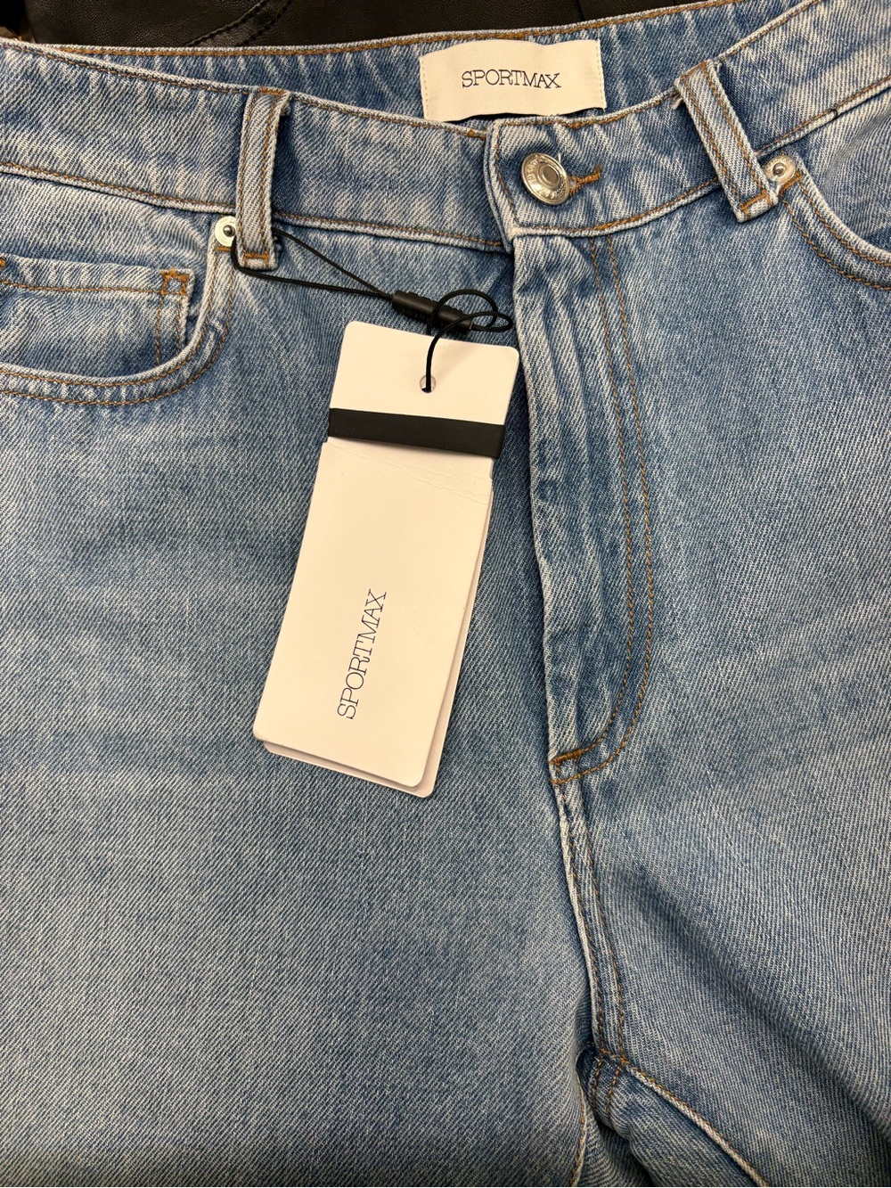 Sportmax Light Blue High-Rise Denim Jeans